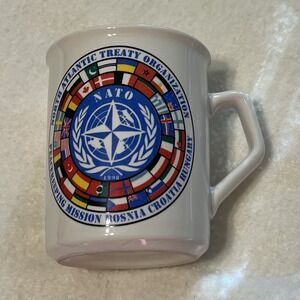 Vintage Apulum Porcelain NATO Peacekeeping Mission Bosnia Croatia Hungary Mug